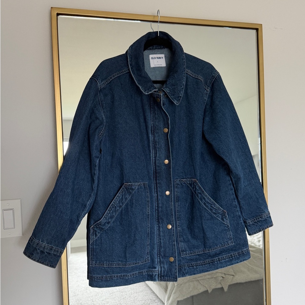 Old Navy Dark Blue Denim Jacket with Snap Front